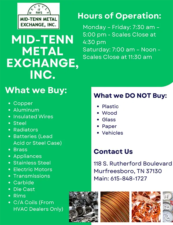 Mid-Tenn Metal Exchange Flyer